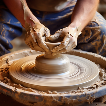 Man working on a Pottery Wheell