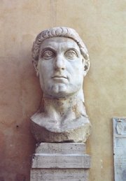 Constantine.Head of the colossal statue. Musei Capitolini, Rome
