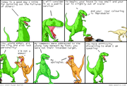 A critical dinosaur: example comic strip