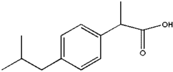 Molecular structure of ibuprofen
