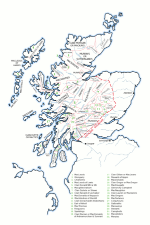 Clan map of Scotland