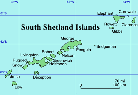 A map of the South Shetland Islands