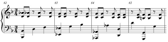 Mozart piano sonata K332 hemiola excerpt
