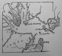Map detailing the location of Fort Sumter