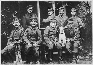 Hitler (seated, far left) during World War I.