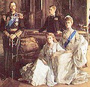 The Royal Family in 1913From left to right, King George V, Princess Mary, Prince Edward (future Edward VIII) and Queen Mary</div>