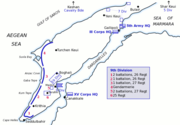 Disposition of the 5th Army at Gallipoli