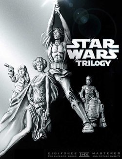 The cover of the 2004 DVD widescreen release of the original Star Wars trilogy.