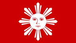 This is the first official flag intended to represent the country. It was created by the Katipunan at Naic, Cavite in 1897.