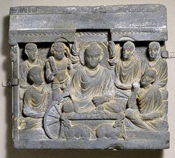 's First Sermon at ,  Period, ca. 3rd century  (ancient region of Gandhara)