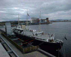 Former Royal Yacht "Britannia" is permanently moored at Leith harbour.