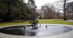The Tinguely Fountain in front of the Tinguely Museum in 