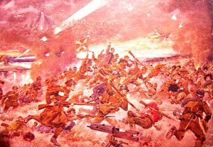 Battle of Warsaw. (Painting by .)