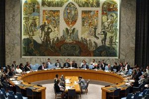 A session of the Security Council in progress