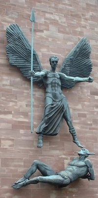 St Michael's Victory over the Devil, a sculpture by Sir .