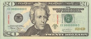 Obverse of the $20 bill