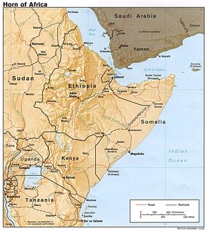 Horn of Africa from space, May 1993