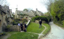 A Cotswold scene at Bibury in Gloucestershire