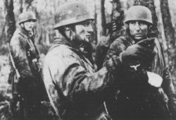 Colonel  on the right, with Lieutenant Bruno von Kayser in centre, during the Operation Stsser