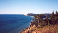 Sleeping Bear Dunes and South Manitou Island from Empire Bluff
