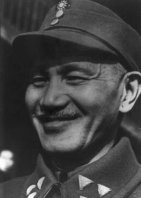 Generalissimo Chiang Kai-shek (pictured here in March 1945) was severely weakened in power by the Second Sino-Japanese War. 