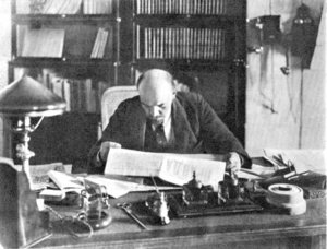 Lenin in his Kremlin office, 1918