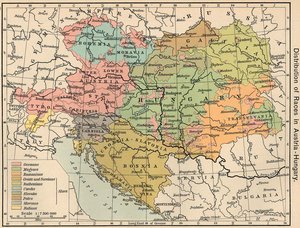 Distribution of nationalities within Austria-Hungary, according to the 1910 census