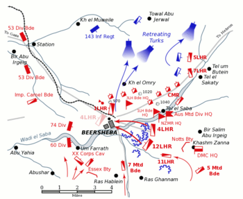 Battle of Beersheba map