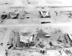 Aircraft hangars at Clark Air Base destroyed by ashfall