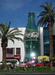 The  World of Coca-Cola museum displays  from several  and offers visitors samples of soda from around the world.