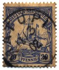 20-pfennig "Yacht", postmarked , 11 March 1902
