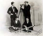 Hoover (seated, left) and other members of the Stanford surveying squad, .