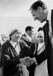 Mother Teresa with . Keating donated $1.25 million to her order, and was later convicted of financial fraud.