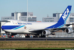  Nippon Cargo Airlines Boeing 747 at Schiphol Airport (Amsterdam, the Netherlands) in December 2003. Photo copyrighted by, and courtesy of, Mr. Melvin Jansen.