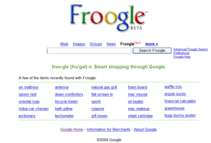 Froogle's main page