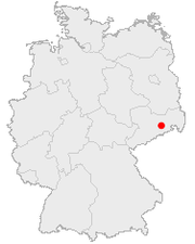 Map of Germany showing Dresden