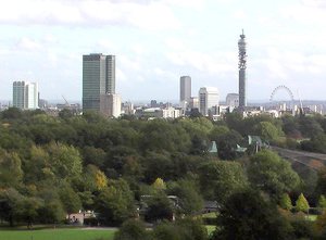 Primrose Hill. View over London. 2004
