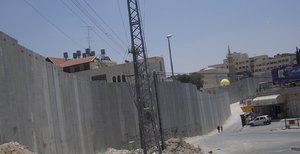 The barrier at Abu Dis, east of Jerusalem, June 2004