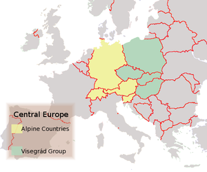 The Alpine Countries and the Visegrd Group (Political map, 2004)