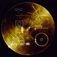 This image shows the protective cover of Voyager's golden record.