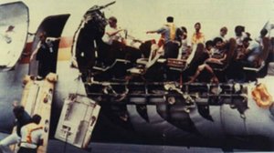 An Aloha Airlines flight from Hilo to Honolulu landed at Kahului Airport on April 28, 1988 after its fuselage was torn away during flight.