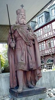 Statue of  (also called Karl der Groe, "Charles the Great") in , .