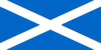 The flag of Scotland, with an unusual sky blue field