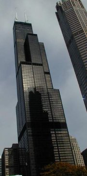 The  in , the world's tallest skyscraper from  to . Retained Highest pinnacle on a high-rise