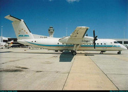 Air ALM de Havilland Dash 8-300, registration number PJ-DHI, at Luis Munoz Marin Airport, San Juan, Puerto Rico, in April 1999