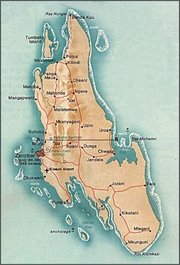 Map of Zanzibar's main island