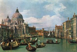 The Grand Canal and the Church of the Salute, painted 1730.