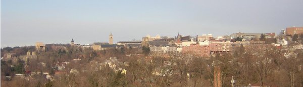 The East Hill area of the city:  Cornell campus and Collegetown