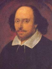 William Shakespeare (), in the famous , artist and authenticity unconfirmed.