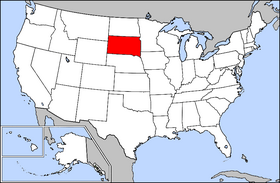 Map of the U.S. with South Dakota highlighted